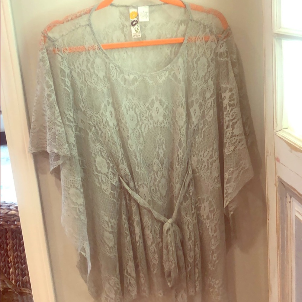 Grey lace shawl